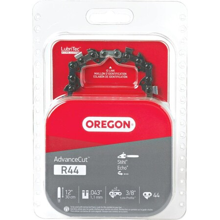 Oregon Cutting Oregon AdvanceCut LubriTec 12 In. 3/8 In. Low Profile 44 Link Chainsaw Chain R44